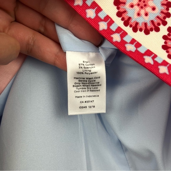 Talbots Canvas Skirt Red White Blue Artisan Design Knee Length‎ Size 8 - Picture 3 of 8